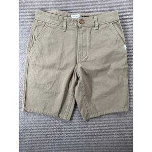 Quiksilver Mens Straight Fit Chino Shorts Tan Khaki Size 28 Cotton Twill Casual